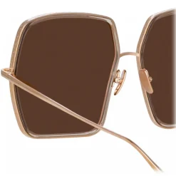 Linda Farrow - Camaro Oversized Sunglasses in Rose Gold - LFL1349C2SUN - Linda Farrow Eyewear - Avvenice