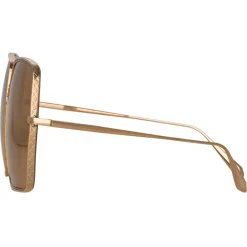 Linda Farrow - Camaro Oversized Sunglasses in Rose Gold - LFL1349C2SUN - Linda Farrow Eyewear - Avvenice