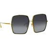 Linda Farrow - Camaro Oversized Sunglasses in Yellow Gold - LFL1349C1SUN - Linda Farrow Eyewear - Avvenice