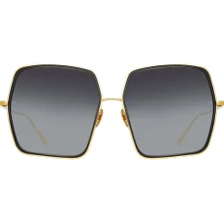 Linda Farrow - Camaro Oversized Sunglasses in Yellow Gold - LFL1349C1SUN - Linda Farrow Eyewear - Avvenice