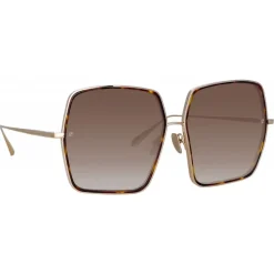 Linda Farrow - Camaro Oversized Sunglasses in Light Gold - LFL1349C2SUN - Linda Farrow Eyewear - Avvenice