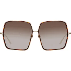 Linda Farrow - Camaro Oversized Sunglasses in Light Gold - LFL1349C2SUN - Linda Farrow Eyewear - Avvenice