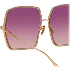 Linda Farrow - Camaro Oversized Sunglasses in Rose Gold Wine - LFL1349C3SUN - Linda Farrow Eyewear - Avvenice