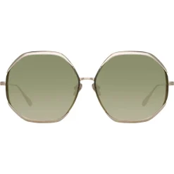 Linda Farrow - Camila Oversized Sunglasses in Light Gold - LFL1208C2SUN - Linda Farrow Eyewear - Avvenice