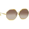 Linda Farrow - Camila Oversized Sunglasses in Yellow Gold - LFL1208C1SUN - Linda Farrow Eyewear - Avvenice