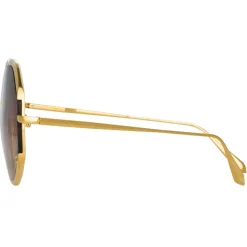 Linda Farrow - Camila Oversized Sunglasses in Yellow Gold - LFL1208C1SUN - Linda Farrow Eyewear - Avvenice