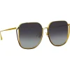Linda Farrow - Camry Oversized Sunglasses in Yellow Gold - LFL1347C1SUN - Linda Farrow Eyewear - Avvenice