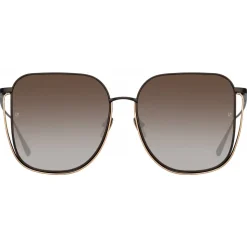 Linda Farrow - Camry Oversized Sunglasses in Nickel - LFL1347C2SUN - Linda Farrow Eyewear - Avvenice