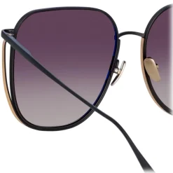 Linda Farrow - Camry Oversized Sunglasses in Nickel - LFL1347C2SUN - Linda Farrow Eyewear - Avvenice