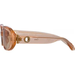 Linda Farrow - Cara Oval Sunglasses in Peach - LFL1252C3SUN - Linda Farrow Eyewear - Avvenice