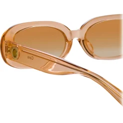 Linda Farrow - Cara Oval Sunglasses in Peach - LFL1252C3SUN - Linda Farrow Eyewear - Avvenice