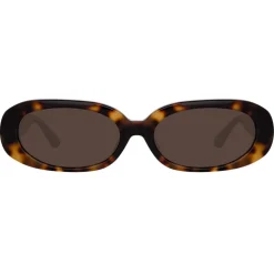 Linda Farrow - Cara Oval Sunglasses in Tortoiseshell - LFL1252C2SUN - Linda Farrow Eyewear - Avvenice