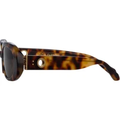Linda Farrow - Cara Oval Sunglasses in Tortoiseshell - LFL1252C2SUN - Linda Farrow Eyewear - Avvenice