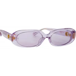 Linda Farrow - Cara Oval Sunglasses in Lilac - LFL1252C5SUN - Linda Farrow Eyewear - Avvenice