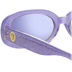 Linda Farrow - Cara Oval Sunglasses in Purple - LFL1252C8SUN - Linda Farrow Eyewear - Avvenice
