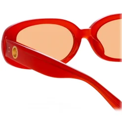 Linda Farrow - Cara Oval Sunglasses in Terracotta - LFL1252C13SUN - Linda Farrow Eyewear - Avvenice