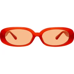 Linda Farrow - Cara Oval Sunglasses in Terracotta - LFL1252C13SUN - Linda Farrow Eyewear - Avvenice