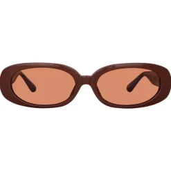 Linda Farrow - Cara Oval Sunglasses in Brown - LFL1252C11SUN - Linda Farrow Eyewear - Avvenice