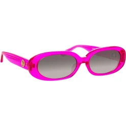 Linda Farrow - Cara Oval Sunglasses in Fuchsia - LFL1252C7SUN - Linda Farrow Eyewear - Avvenice