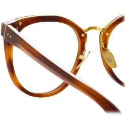 Linda Farrow - Carla Oval Optical Glasses in Horn - LFL1327C3OPT - Linda Farrow Eyewear - Avvenice