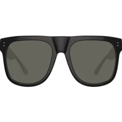 Linda Farrow - Carolina Flat Top Sunglasses in Black - LFL1250C1SUN - Linda Farrow Eyewear - Avvenice