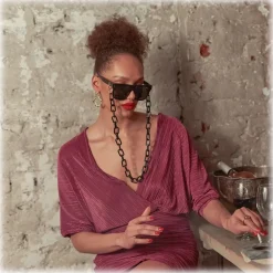 Linda Farrow - Carolina Flat Top Sunglasses in Black - LFL1250C1SUN - Linda Farrow Eyewear - Avvenice