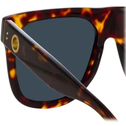 Linda Farrow - Carolina Flat Top Sunglasses in Tortoiseshell - LFL1250C2SUN - Linda Farrow Eyewear - Avvenice