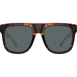 Linda Farrow - Carolina Flat Top Sunglasses in Tortoiseshell - LFL1250C2SUN - Linda Farrow Eyewear - Avvenice