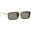 Linda Farrow - Cassia Rectangular Sunglasses in Yellow Gold Grey - LFL1392C1SUN - Linda Farrow Eyewear - Avvenice