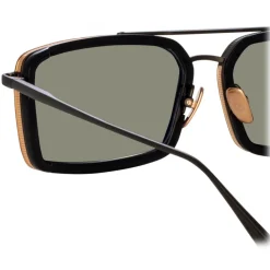 Linda Farrow - Cassia Rectangular Sunglasses in Nickel - LFL1392C3SUN - Linda Farrow Eyewear - Avvenice