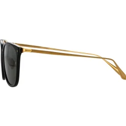 Linda Farrow - Cassin D-Frame Sunglasses in Black - LFL1457C1SUN - Linda Farrow Eyewear - Avvenice