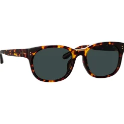 Linda Farrow - Cedric Rectangular Sunglasses in Tortoiseshell - LFL1275C5SUN - Linda Farrow Eyewear - Avvenice