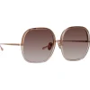 Linda Farrow - Celia Oversized Sunglasses in Ash - LFL1405C3SUN - Linda Farrow Eyewear - Avvenice
