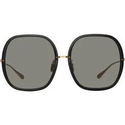 Linda Farrow - Celia Oversized Sunglasses in Yellow Gold Black - LFL1405C1SUN - Linda Farrow Eyewear - Avvenice