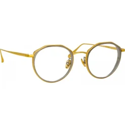 Linda Farrow - Cesar Angular Optical Glasses in Yellow Gold White Gold - LFL1225C4OPT - Linda Farrow Eyewear - Avvenice