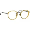 Linda Farrow - Cesar Angular Optical Glasses in Nickel Yellow Gold - LFL1225C5OPT - Linda Farrow Eyewear - Avvenice