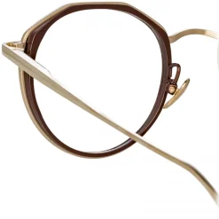Linda Farrow - Cesar Angular Optical Glasses in Light Gold Brown - LFL1225C3OPT - Linda Farrow Eyewear - Avvenice