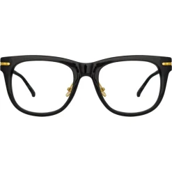 Linda Farrow - Chrysler A D-Frame Optical Glasses in Black - LF43AC1OPT - Linda Farrow Eyewear - Avvenice