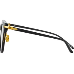 Linda Farrow - Chrysler A D-Frame Optical Glasses in Black - LF43AC1OPT - Linda Farrow Eyewear - Avvenice