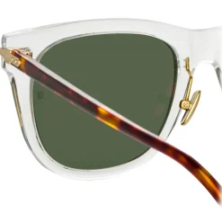 Linda Farrow - Chrysler D-Frame Sunglasses in Clear - LF43C6SUN - Linda Farrow Eyewear - Avvenice