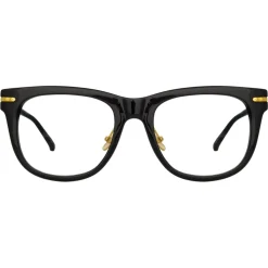 Linda Farrow - Chrysler D-Frame Optical Glasses in Black - LF43C1OPT - Linda Farrow Eyewear - Avvenice
