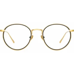 Linda Farrow - Comer Oval Optical Glasses in Yellow Gold - LFL1190C1OPT - Linda Farrow Eyewear - Avvenice
