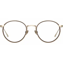 Linda Farrow - Comer Oval Optical Glasses in Light Gold - LFL1190C2OPT - Linda Farrow Eyewear - Avvenice