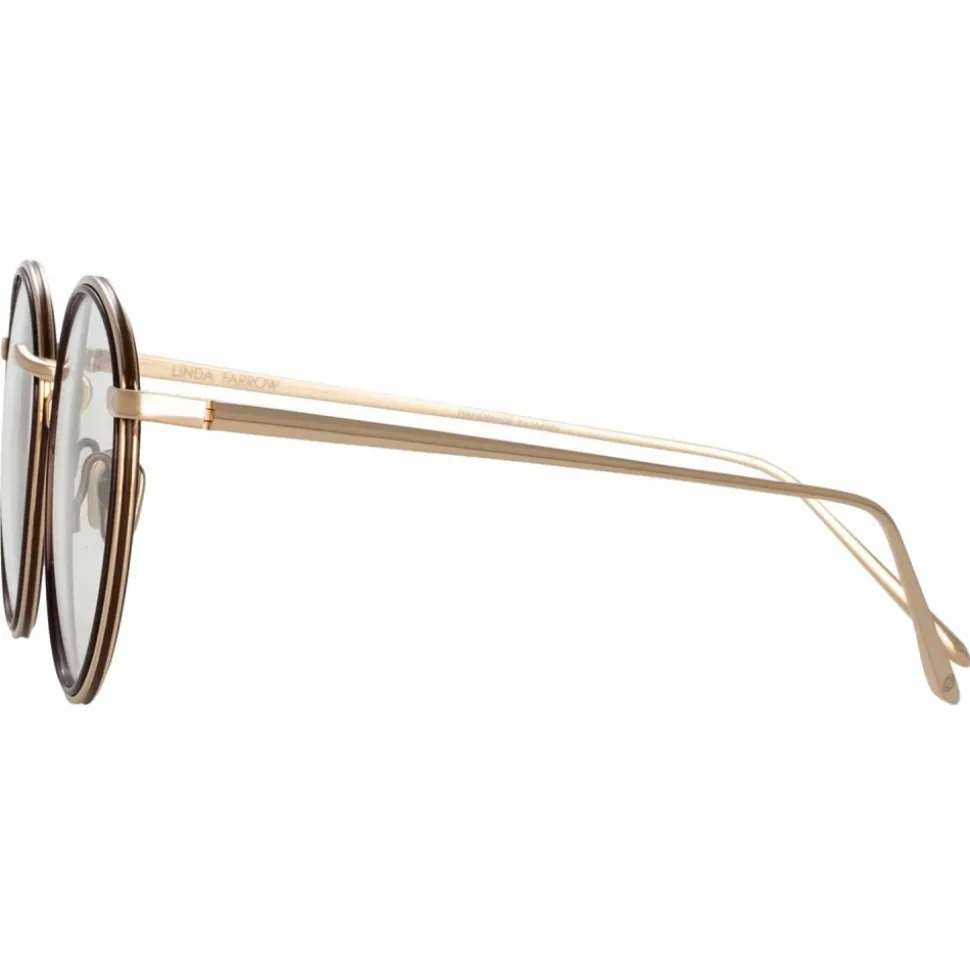 Linda Farrow - Comer Oval Optical Glasses in Light Gold - LFL1190C2OPT - Linda Farrow Eyewear - Avvenice