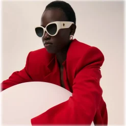 Linda Farrow - Connie Cat Eye Sunglasses in White - LFL1425C3SUN - Linda Farrow Eyewear - Avvenice