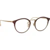 Linda Farrow - Cooper Oval Optical Glasses in Brown Light Gold (C6) - LFL1051C6OPT - Linda Farrow Eyewear - Avvenice