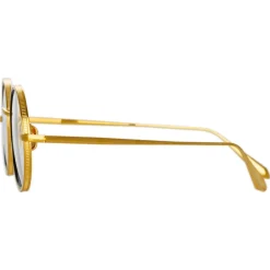 Linda Farrow - Cortina Oval Optical Glasses in Yellow Gold - LFL1388C1OPT - Linda Farrow Eyewear - Avvenice