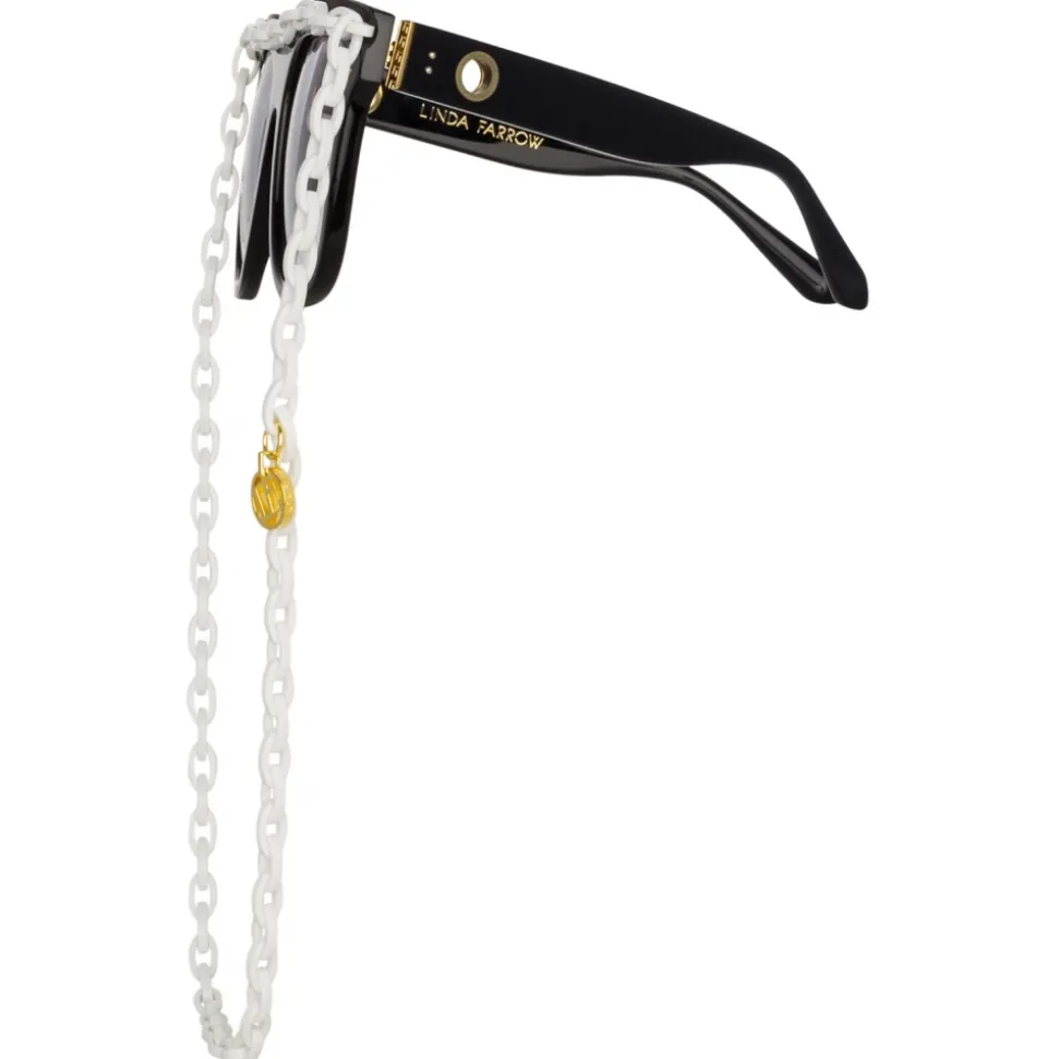 Linda Farrow - Dakota Flat Top Sunglasses in Black Gray - LFL1304C2SUN - Linda Farrow Eyewear - Avvenice