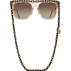 Linda Farrow - Dakota Flat Top Sunglasses in Ash - LFL1304C4SUN - Linda Farrow Eyewear - Avvenice