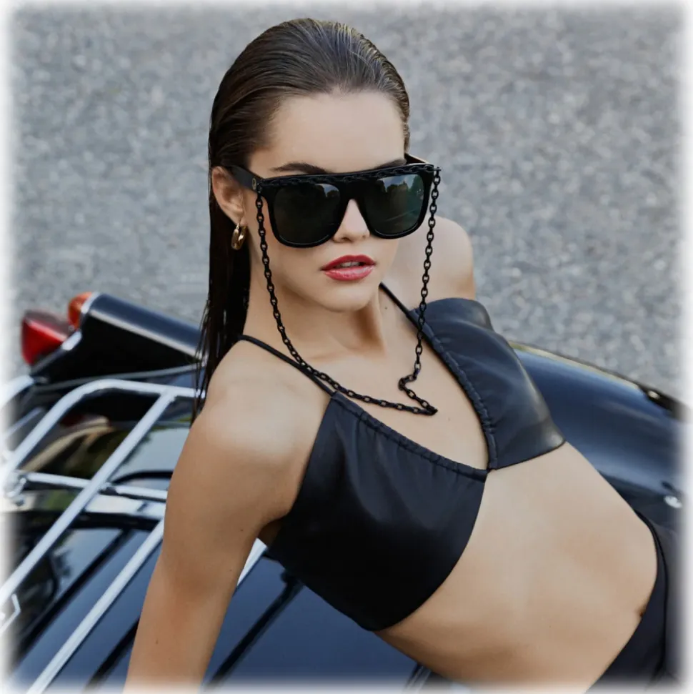 Linda Farrow - Dakota Flat Top Sunglasses in Black - LFL1304C1SUN - Linda Farrow Eyewear - Avvenice